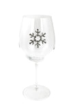 Large 18 Ounce Wine Glass with  Silver Snowflake Emblem