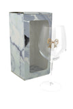 Large 18 Ounce Wine Glass with Gold and Silver Bow Emblem