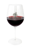 Large 18 Ounce Wine Glass with Silver Dog & Bow Emblem