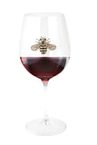 Large 18 Ounce Wine Glass with Gold Bee Emblem