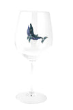 Large 18 Ounce Wine Glass with Blue Whale Emblem