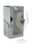Large 18 Ounce Wine Glass with Turquoise Ocean Shell Emblem