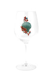 Large 18 Ounce Wine Glass with Turquoise Ocean Shell Emblem