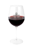 Large 18 Ounce Wine Glass with Silver Fleur de Lis Emblem