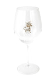 Large 18 Ounce Wine Glass with Silver Silver and Gold Cat Emblem