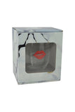 Large 18 oz Stemless Wine Glass with Red Lips Jewels