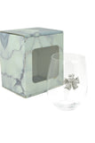 Large 18 oz Stemless Wine Glass with Silver Bow Jewels