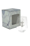 Large 18 oz Stemless Wine Glass with Nautical Anchor Jewels