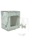 Large 18 oz Stemless Wine Glass Terrier Dog Jewels