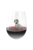 Large 18 oz Stemless Wine Glass Labrador Dog Jewels