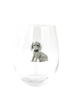 Large 18 oz Stemless Wine Glass Labrador Dog Jewels
