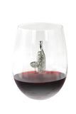 Large 18 oz Stemless Wine Glass with Wine Bottle & Glass Jewels