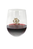 Large 18 oz Stemless Wine Glass with Gold Rose Jewels
