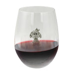 Large 18 oz Stemless Wine Glass with Small Dog Jewels