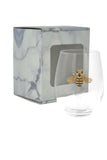 Large 18 oz Stemless Wine Glass with Gold Bee Jewels
