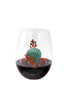 Large 18 oz Stemless Wine Glass with Sea Shell & Coral Jewels