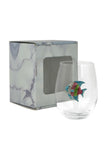 Large 18 oz Stemless Wine Glass with Multicolored Fish Jewels