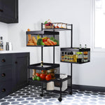 4 Tier 360 Degree Rotating Metal Storage Rack w/ Swing Out Shelves