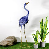 Heron Crane Outdoor Garden Statue Decoration 37" Tall in Purple