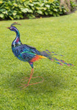 Peacock with LED Lights Outdoor Garden Statue Decoration 25" Tall in Purple and Blue