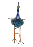 Peacock with LED Lights Outdoor Garden Statue Decoration 25" Tall in Purple and Blue