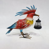 Parrot with Lantern Outdoor Garden Statue 17" in Red Blue and Yellow