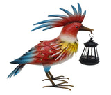 Parrot with Lantern Outdoor Garden Statue 17" in Red Blue and Yellow