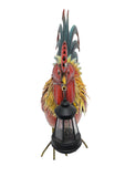 Rooster with Lantern Outdoor Garden Statue 17" in Red Blue and Yellow