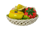Capodimonte 12" Inch Italian Handmade Round Ceramic Vegetable Basket