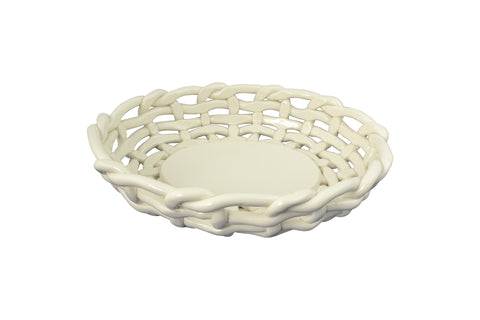 Capodimonte 12" Inch Spaghetti Style Ceramic Oval Fruit Bowl