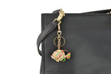 Keychain Charm Jeweled with Rhinestones - Fish Gold