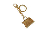 Keychain Charm Jeweled with Rhinestones -  Purse in Gold