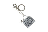 Keychain Charm Jeweled with Rhinestones -  Purse in Silver
