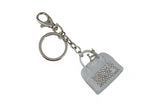 Keychain Charm Jeweled with Rhinestones -  Purse in Silver