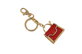 Keychain Charm Jeweled with Rhinestones -  Purse in Red & Gold