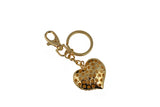 Keychain Charm Jeweled with Rhinestones -  Heart in Gold