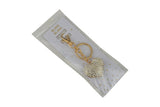 Keychain Charm Jeweled with Rhinestones -  Heart in Gold