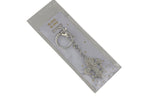Keychain Charm Jeweled with Rhinestones - Fleur de Lis in Silver