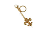 Keychain Charm Jeweled with Rhinestones - Fleur de Lis in Gold