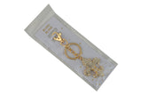 Keychain Charm Jeweled with Rhinestones - Fleur de Lis in Gold