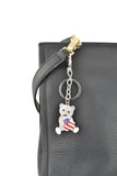 Keychain Charm Jeweled with Rhinestones - Panda in Silver