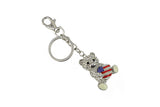 Keychain Charm Jeweled with Rhinestones - Panda in Silver