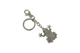 Keychain Charm Jeweled with Rhinestones - Frog in Silver