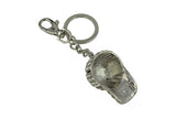 Keychain Charm Jeweled with Rhinestones - Baseball Cap in Silver