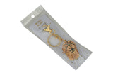 Keychain Charm Jeweled with Rhinestones - Baseball Cap in Gold