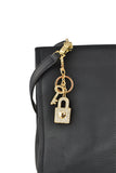 Keychain Charm Jeweled with Rhinestones - Lock and Key in Gold