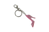 Keychain Charm Jeweled with Rhinestones - High Heel Shoe in Pink