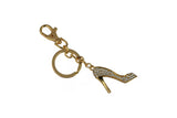 Keychain Charm Jeweled with Rhinestones - High Heel Shoe in Gold