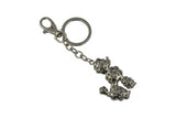 Keychain Charm Jeweled with Rhinestones - Poodle in Pink & Silver