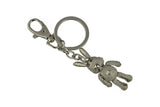 Keychain Charm Jeweled with Rhinestones - Bunny in Silver